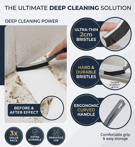 Hard bristle crevice - bristle, cleaning